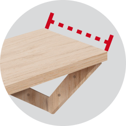 Larghezza ripiano minimo
15 cm